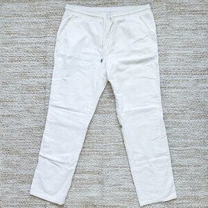 LV96 White Linen Pants XL – Adjustable Length